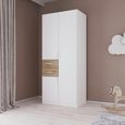 Rauch Maika 91cm 3 Door Wardrobe - H 210cm - Alpine White and Artisan Oak