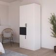 Rauch Maika 91cm 3 Door Wardrobe - H 210cm - Alpine White and Metallic Dark Grey