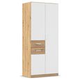 Rauch Maika 91cm 3 Door Wardrobe - H 210cm - Artisan Oak and Alpine White