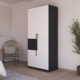 Rauch Maika 91cm 3 Door Wardrobe - H 210cm - Metallic Dark Grey and Alpine White