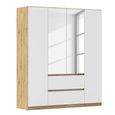 Rauch Mainz 181cm 4 Door Combi Wardrobe - Artisan Oak and Alpine White
