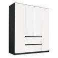 Rauch Mainz 181cm 4 Door Wardrobe with Drawer - Metallic Dark Grey and Alpine White