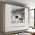 Rauch Mainz 226cm 5 Door Combi Wardrobe - Sonoma Oak and Alpine White
