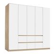 Rauch Mainz 226cm 5 Door Wardrobe with Drawer - Sonoma Oak and Alpine White
