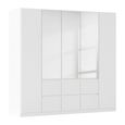 Rauch Mainz Plus 226cm 5 Door Combi Wardrobe - Alpine White and White High Gloss