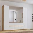 Rauch Mainz Plus 226cm 5 Door Combi Wardrobe - Sonoma Oak and White High Gloss