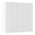 Rauch Mainz Plus 226cm 5 Door Wardrobe with Drawer - Alpine White and White High Gloss