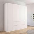 Rauch Mainz Plus 226cm 5 Door Wardrobe with Drawer - Alpine White and White High Gloss