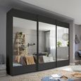 Rauch Malibu 271cm 3 Door Sliding Wardrobe - Metallic Dark Grey