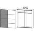 Rauch Malva 181cm 2 Door Sliding Wardrobe - Metallic Dark Grey and Oak