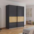 Rauch Malva 181cm 2 Door Sliding Wardrobe - Metallic Dark Grey