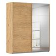 Rauch Malva 181cm 2 Door Sliding Wardrobe with Mirror - Artisan Oak