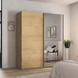 Rauch Malva 181cm 2 Door Sliding Wardrobe with Mirror - Artisan Oak