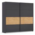 Rauch Malva 226cm 2 Door Sliding Wardrobe - Metallic Dark Grey
