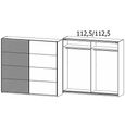 Rauch Malva 226cm 2 Door Sliding Wardrobe - Metallic Dark Grey and Oak