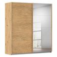 Rauch Malva 226cm 2 Door Sliding Wardrobe with Mirror - Artisan Oak