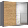 Rauch Malva 271cm 2 Door Sliding Wardrobe with Mirror - Metallic Dark Grey