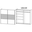 Rauch Marbella 218cm 2 Door Sliding Wardrobe with Extras - Metallic Dark Grey and Atlantic Dark Oak