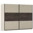 Rauch Marbella 261cm 2 Door Sliding Wardrobe - Champagne and Atlantic Dark Oak