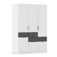 Rauch Mats 136cm 4 Door Wardrobe with Drawer - Alpine White and Metallic Dark Grey