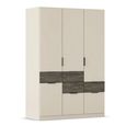 Rauch Mats 136cm 4 Door Wardrobe with Drawer - Champagne and Atlantic Dark Oak