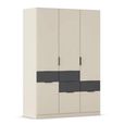 Rauch Mats 136cm 4 Door Wardrobe with Drawer - Champagne and Metallic Dark Grey
