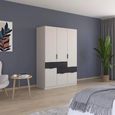 Rauch Mats 136cm 4 Door Wardrobe with Drawer - Champagne and Metallic Dark Grey