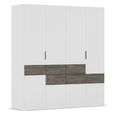 Rauch Mats 181cm 5 Door Wardrobe with Drawer - Alpine White and Atlantic Dark Oak