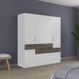 Rauch Mats 181cm 5 Door Wardrobe with Drawer - Alpine White and Atlantic Dark Oak