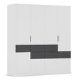 Rauch Mats 181cm 5 Door Wardrobe with Drawer - Alpine White and Metallic Dark Grey