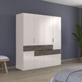 Rauch Mats 181cm 5 Door Wardrobe with Drawer - Champagne and Atlantic Dark Oak