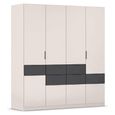 Rauch Mats 181cm 5 Door Wardrobe with Drawer - Champagne and Metallic Dark Grey