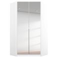 Rauch Memphis 119cm 2 Door Corner Wardrobe with Mirror - Alpine White
