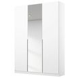 Rauch Memphis 136cm 3 Door Wardrobe with Mirror - Alpine White