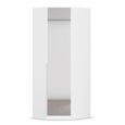 Rauch Memphis 87cm 1 Door Corner Wardrobe with Mirror - Alpine White