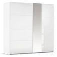 Rauch Miramar Type-1 226cm 2 Door Sliding Wardrobe with Mirror - Alpine White and Crystal White Glass