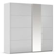 Rauch Miramar Type-1 226cm 2 Door Sliding Wardrobe with Mirror - Silk Grey and Silk Grey Glass
