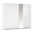 Rauch Miramar Type-1 271cm 2 Door Sliding Wardrobe with Mirror - Alpine White and Crystal White Glass