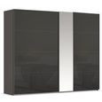 Rauch Miramar Type-1 271cm 2 Door Sliding Wardrobe with Mirror - Graphite and Basalt Glass