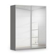 Rauch Miramar Type-3 181cm 2 Door Mirrored Sliding Wardrobe - Graphite