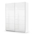 Rauch Miramar Type-3 181cm 2 Door Sliding Wardrobe - Alpine White and Crystal White Glass