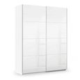 Rauch Miramar Type-3 181cm 2 Door Sliding Wardrobe - Alpine White and Crystal White Glass