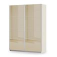Rauch Miramar Type-3 181cm 2 Door Sliding Wardrobe - Champagne and Champagne Glass