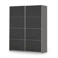 Rauch Miramar Type-3 181cm 2 Door Sliding Wardrobe - Graphite and Basalt Glass