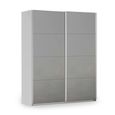Rauch Miramar Type-3 181cm 2 Door Sliding Wardrobe - Silk Grey and Silk Grey Glass