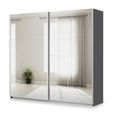 Rauch Miramar Type-3 226cm 2 Door Mirrored Sliding Wardrobe - Graphite