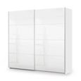 Rauch Miramar Type-3 226cm 2 Door Sliding Wardrobe - Alpine White and Crystal White Glass