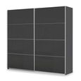 Rauch Miramar Type-3 226cm 2 Door Sliding Wardrobe - Graphite and Basalt Glass
