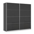 Rauch Miramar Type-3 226cm 2 Door Sliding Wardrobe - Graphite and Basalt Glass