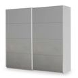 Rauch Miramar Type-3 226cm 2 Door Sliding Wardrobe - Silk Grey and Silk Grey Glass